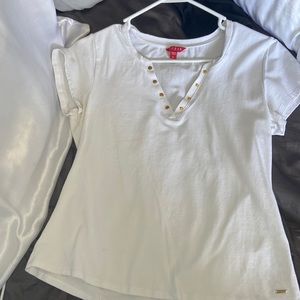 White V cut shirt